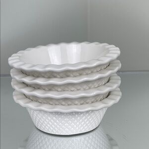 Cucina White Porcelain 4 oz -4 Ramekin Made in Australia, Classic Fluted Design